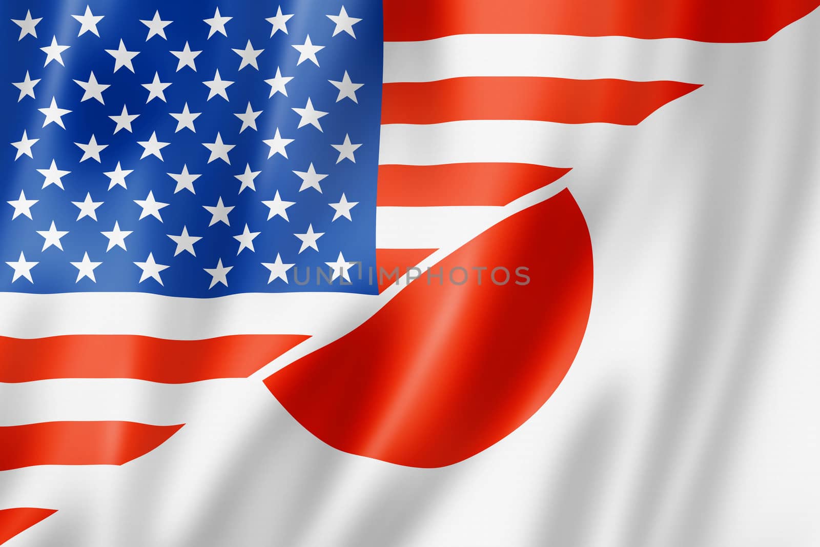 USA and Japan flag by daboost