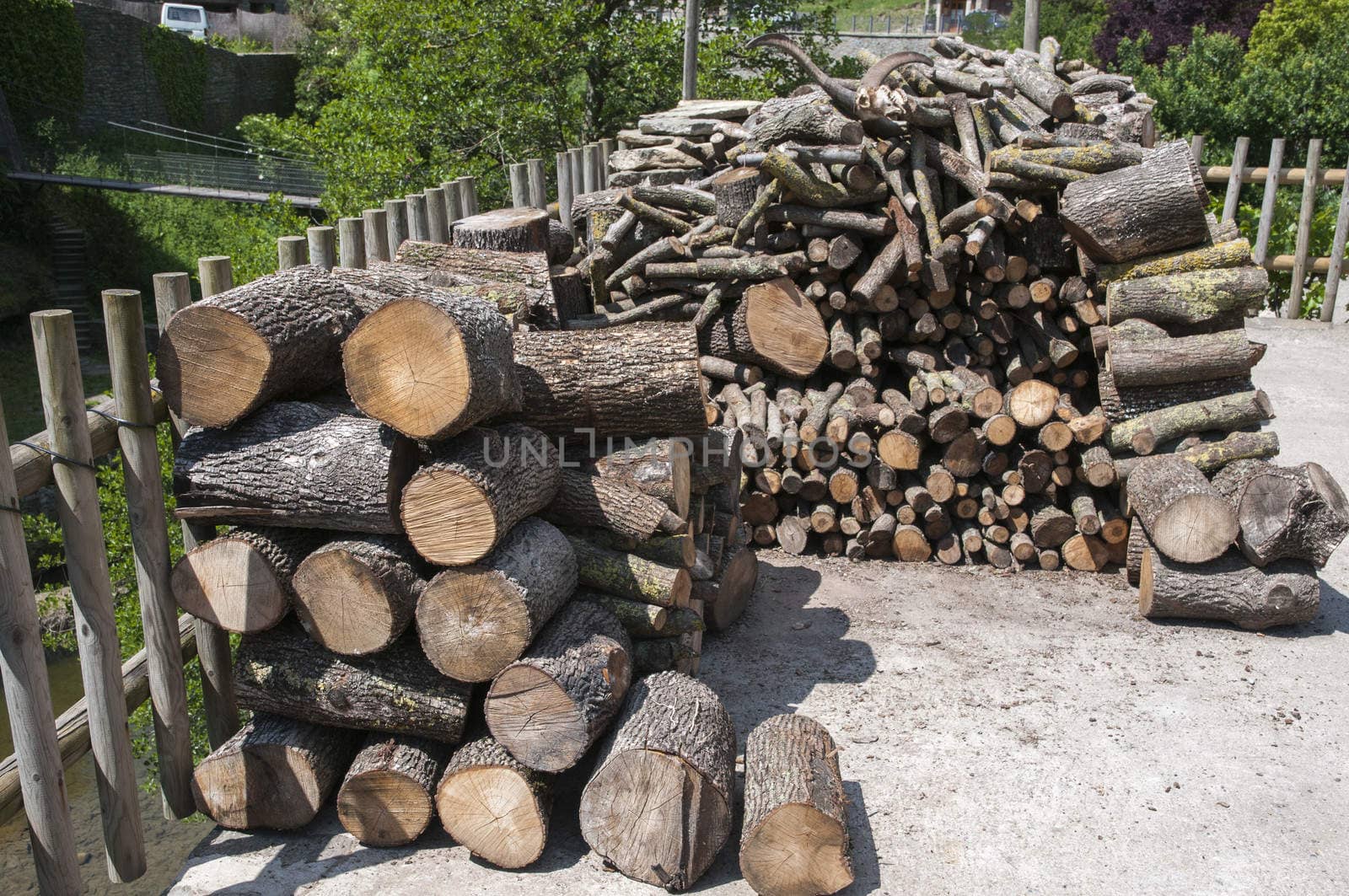 log pile for use in winter