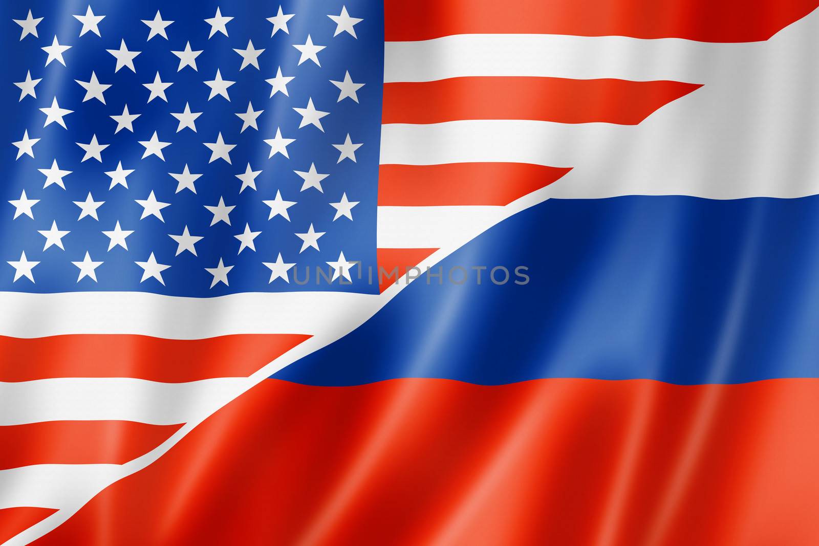 USA and Russia flag by daboost