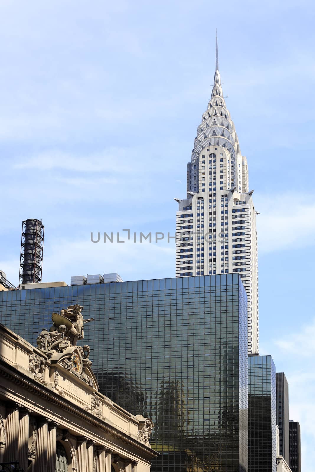 Grand central terminal and Chrysler Building - one of new york city landmarks