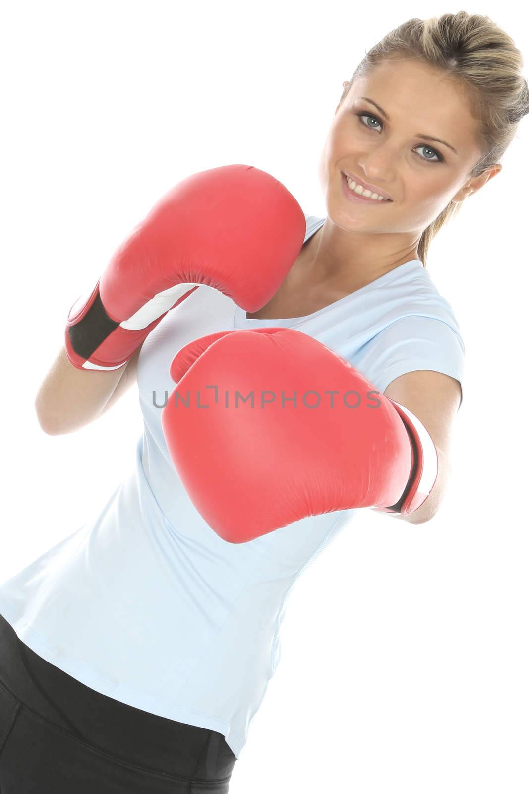 Woman Wearing Boxing Gloves