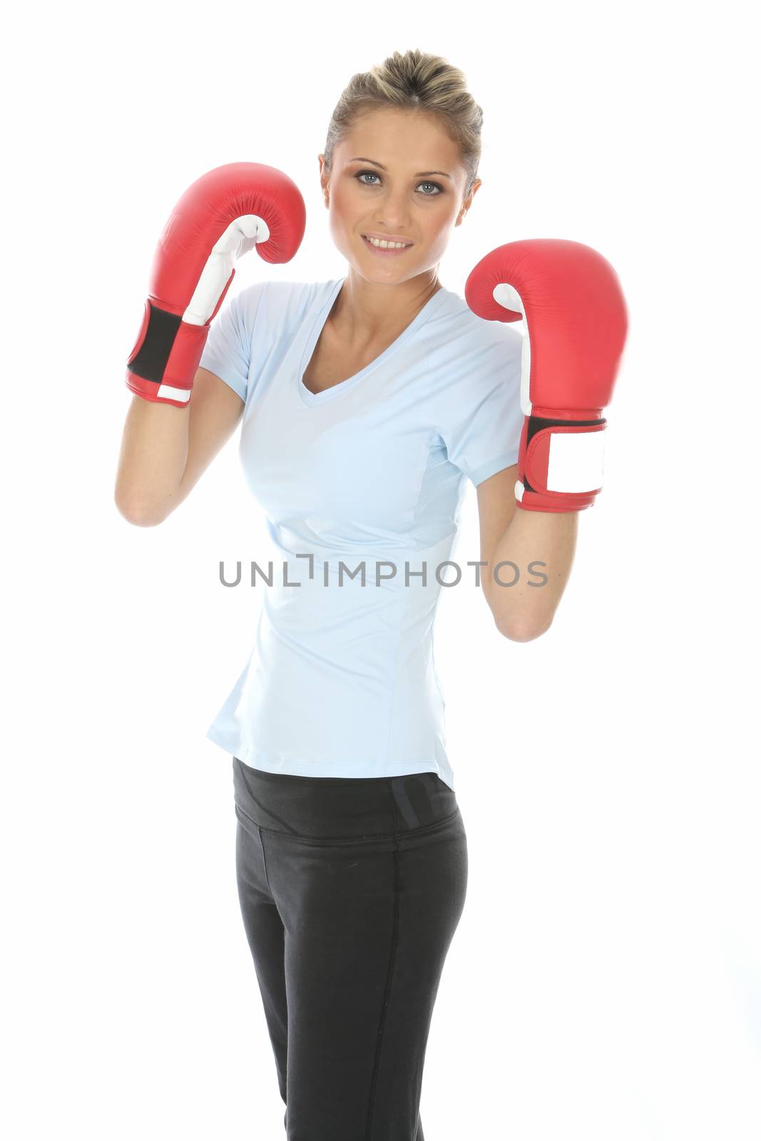 Woman Wearing Boxing Gloves