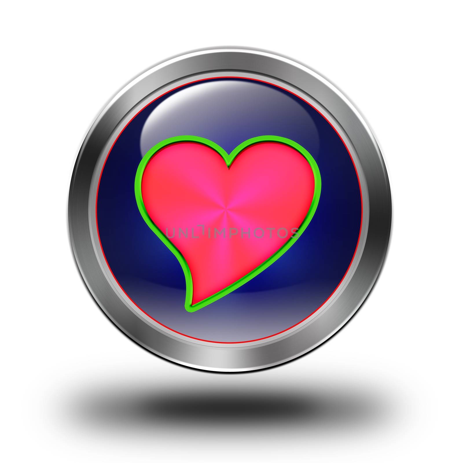 Red heart glossy icon by konradkerker