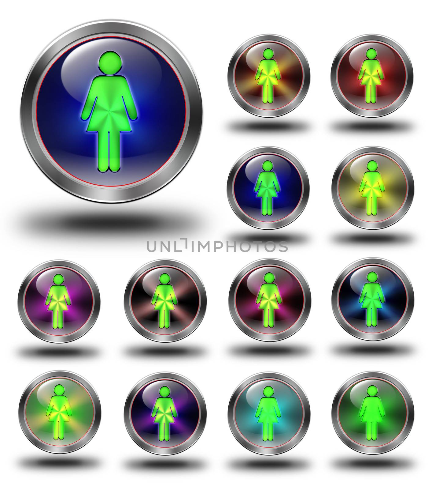 Women glossy icons, crazy colors by konradkerker