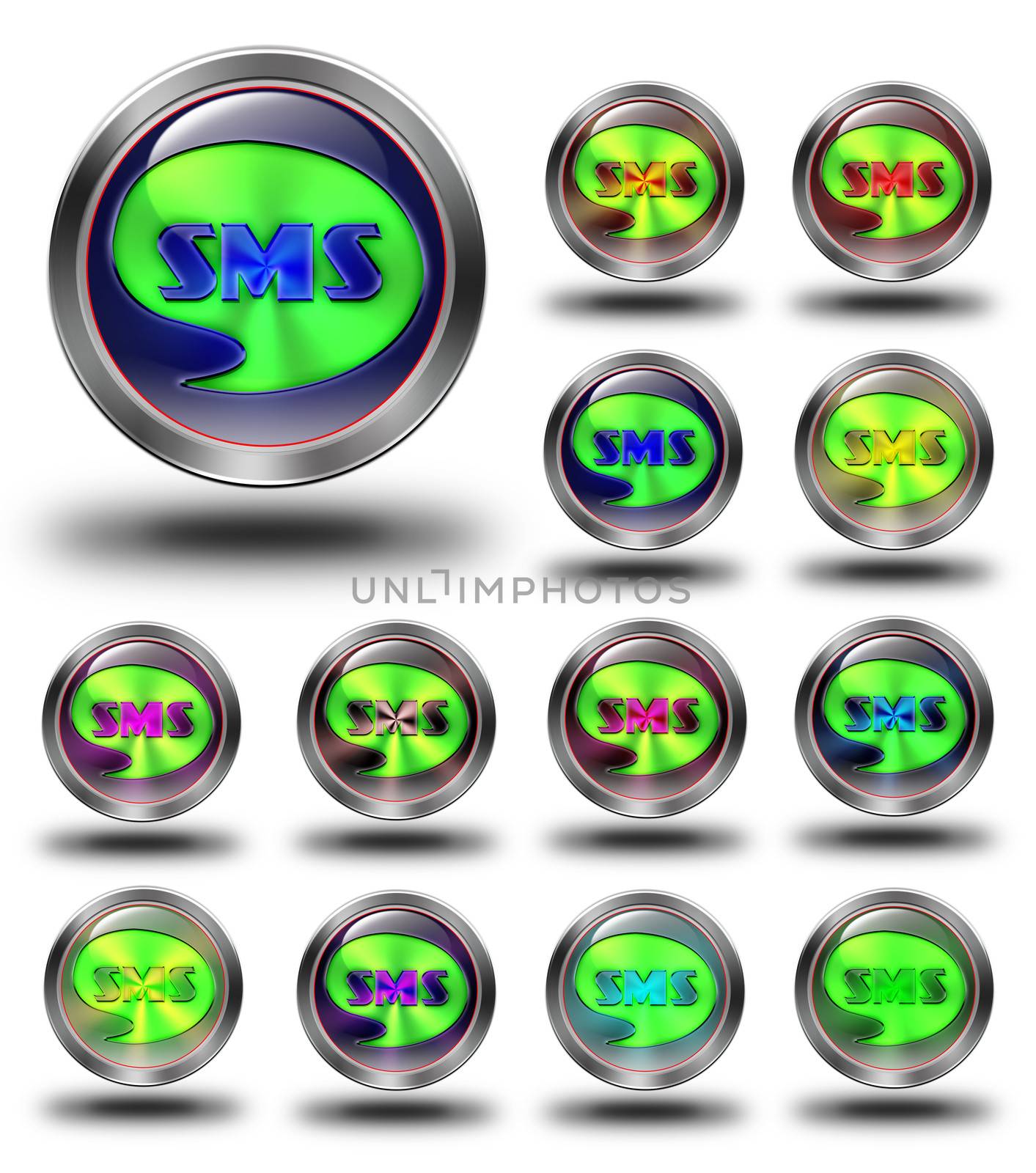 Sms glossy icons, crazy colors by konradkerker