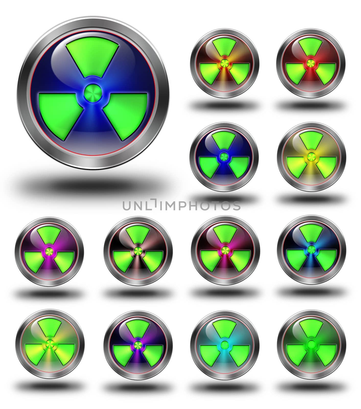 Radioactive glossy icons, crazy colors by konradkerker