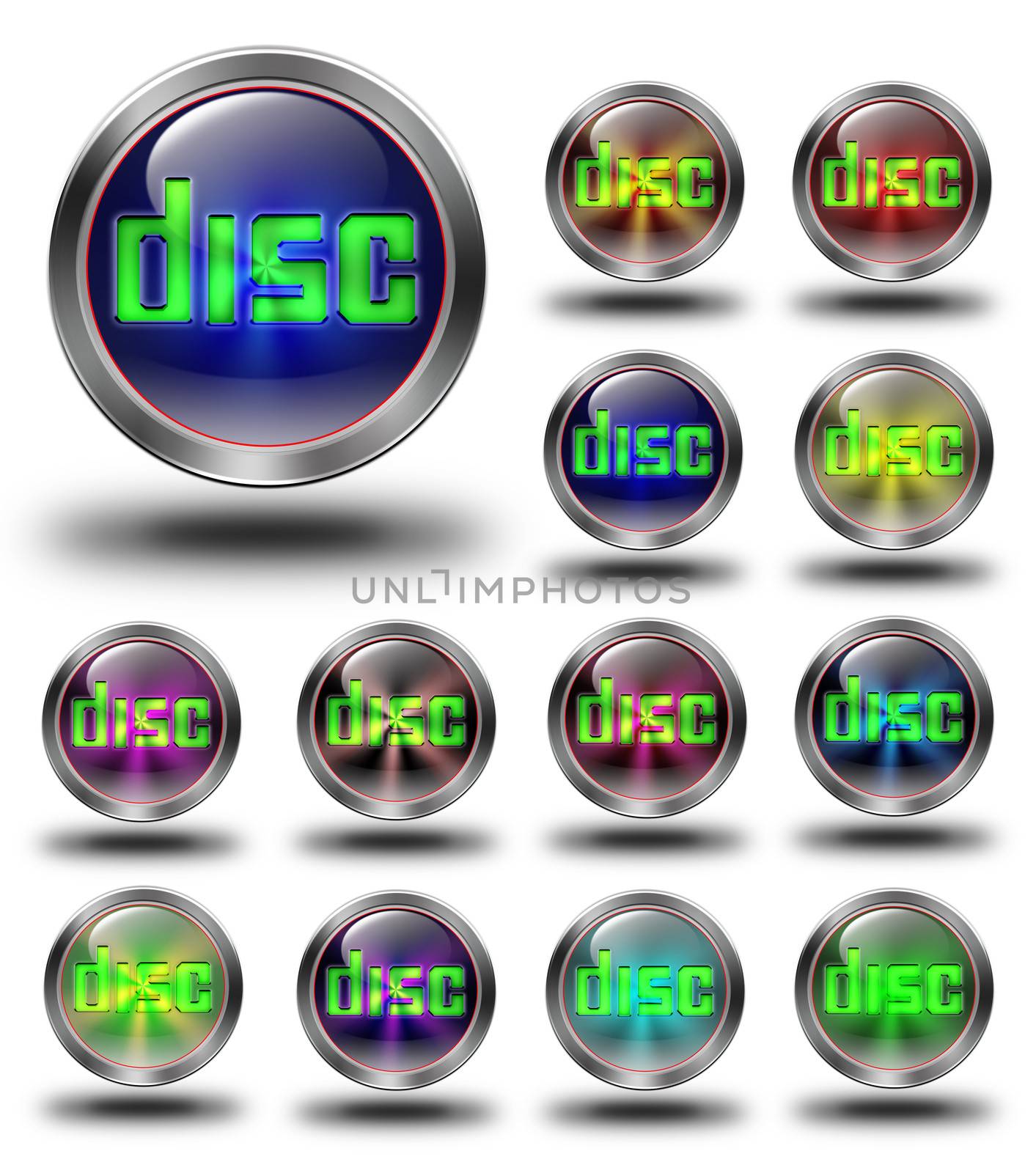 Disc icons, crazy colors by konradkerker