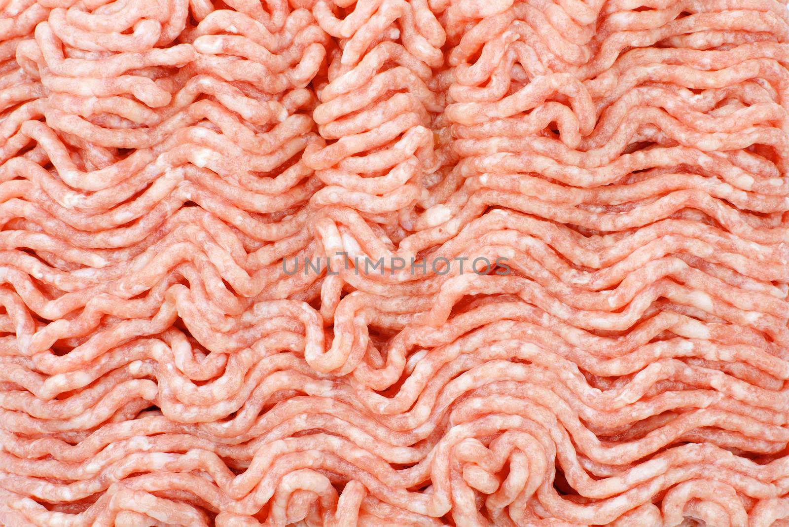 Background of Wavy Raw Minced Meat closeup