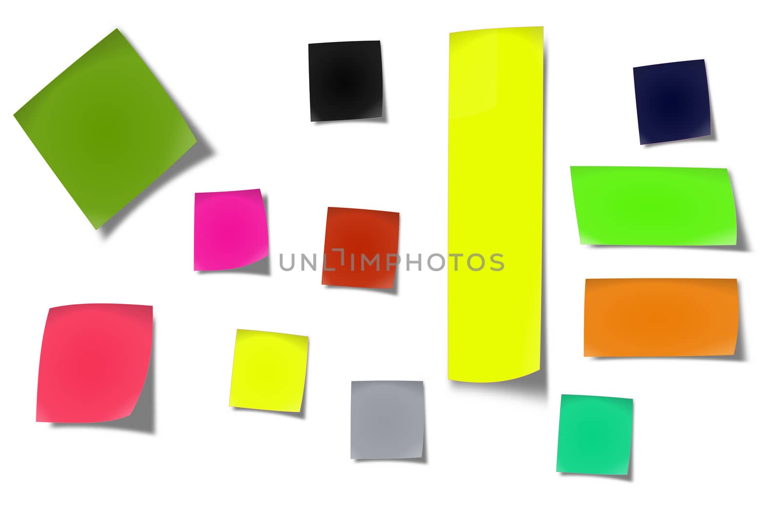 Sticker notes isolated on the white background