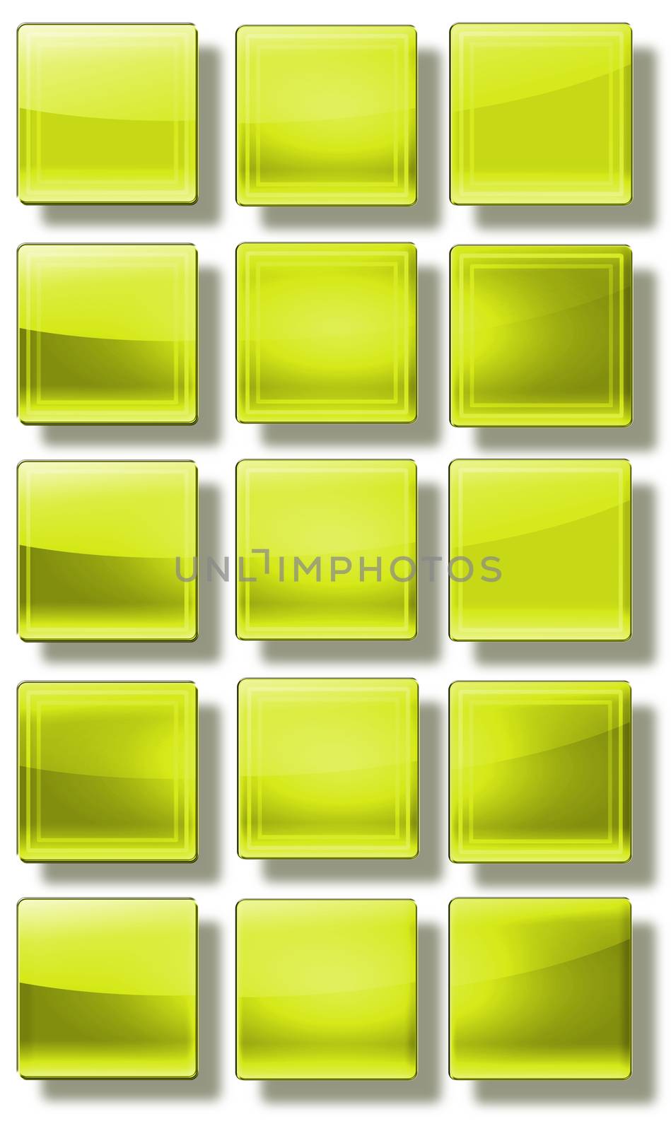 Set of web buttons made ������of glass, shiny, colorful, square, rectangle, circle,