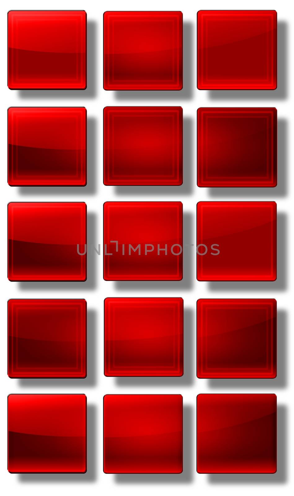 Set of web buttons made ������of glass, shiny, colorful, square, rectangle, circle,