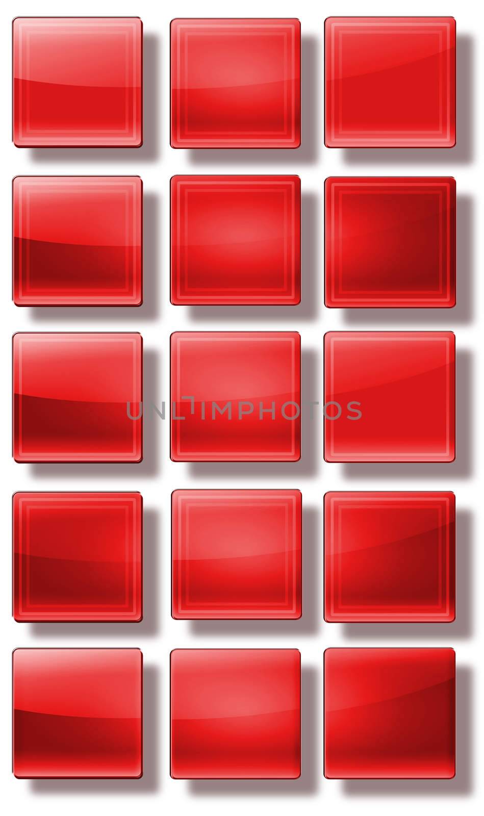 Set of web buttons made ������of glass, shiny, colorful, square, rectangle, circle,