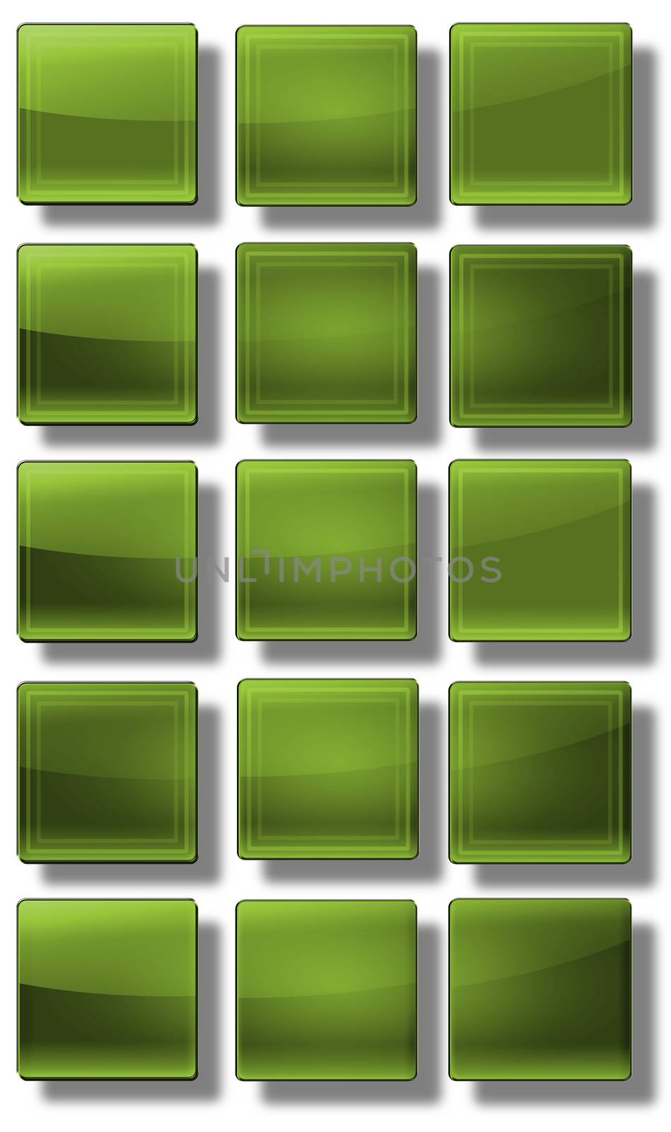 Set of web buttons made ������of glass, shiny, colorful, square, rectangle, circle,