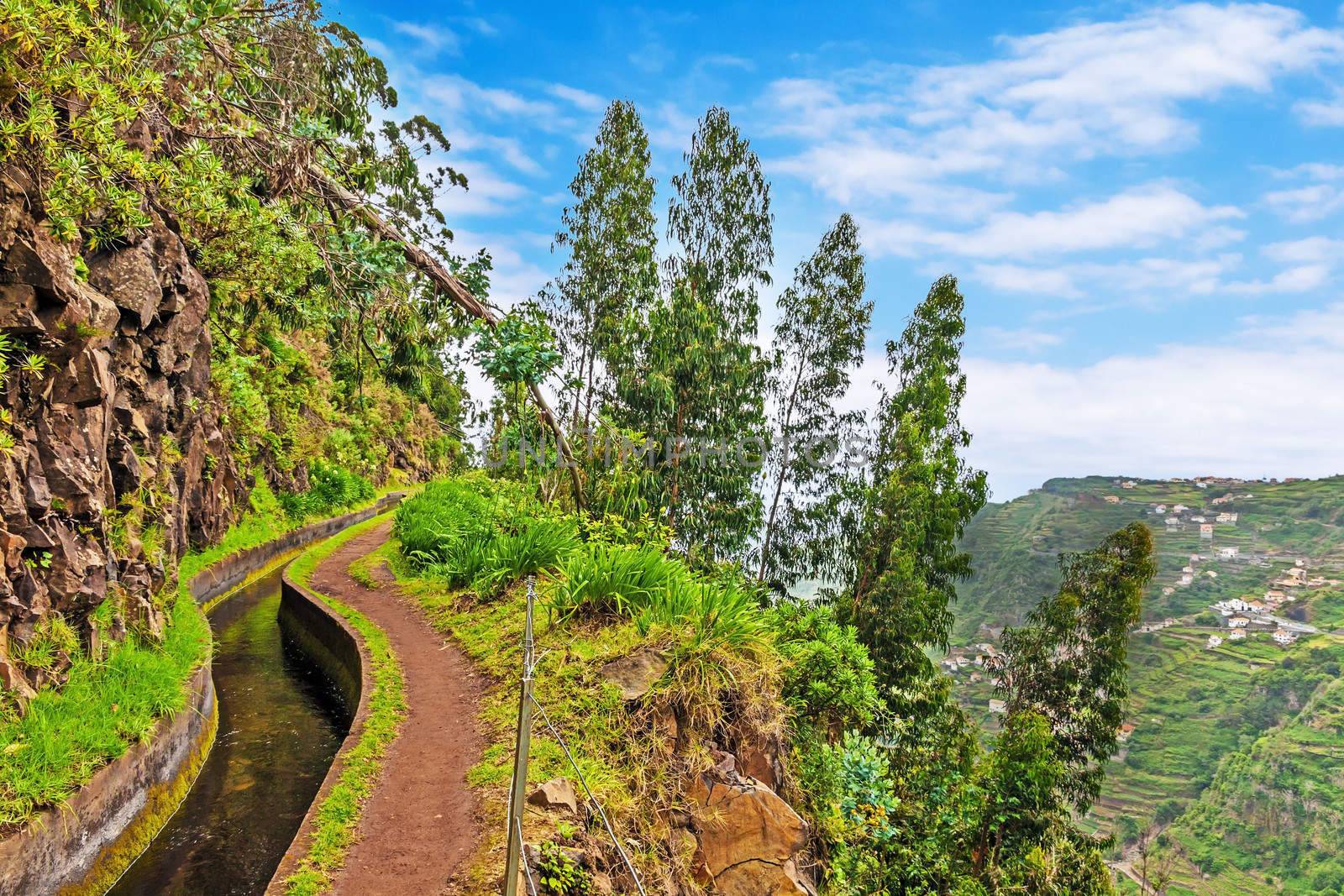 Madeira, hiking along irrigation channel (Levada)