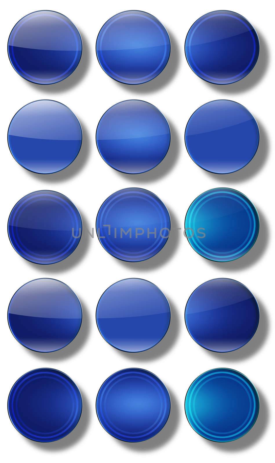 Set of web buttons made ������of glass, shiny, colorful, square, rectangle, circle,