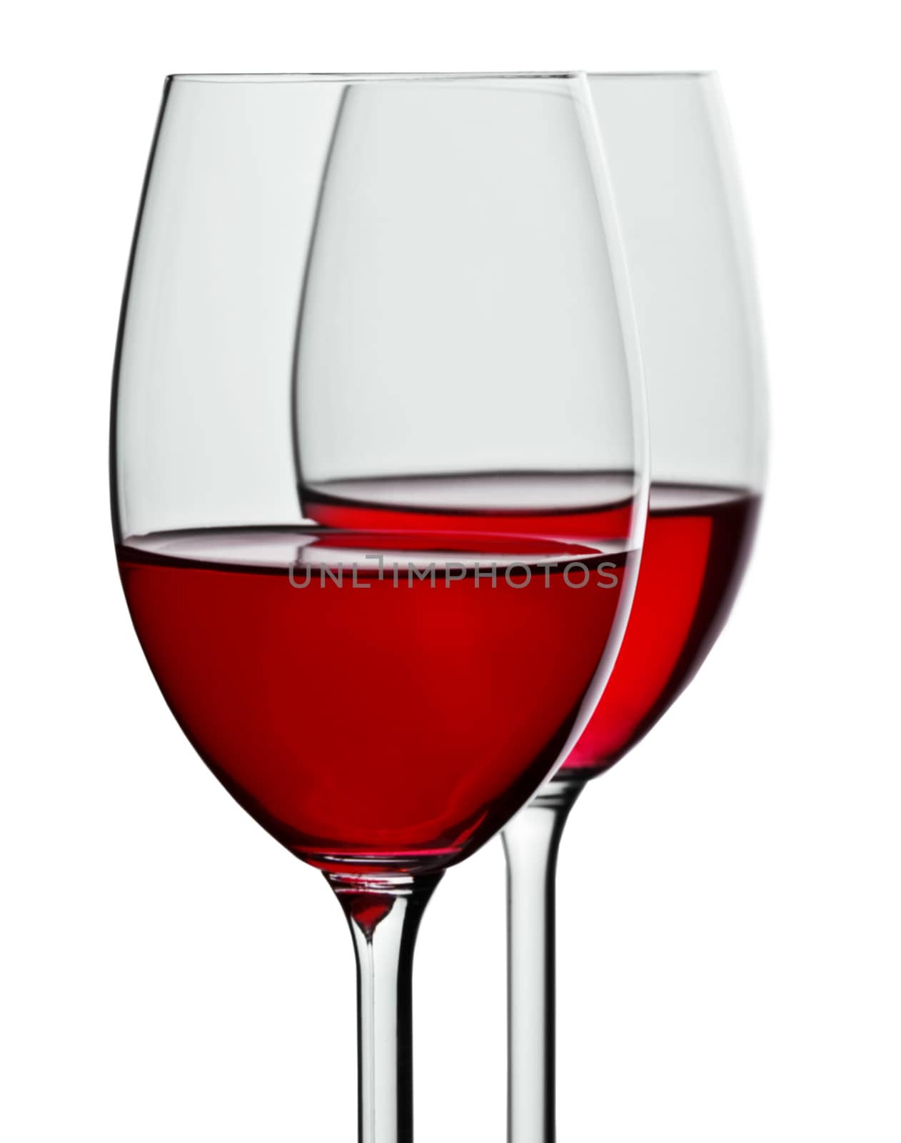 two wineglass with red wine