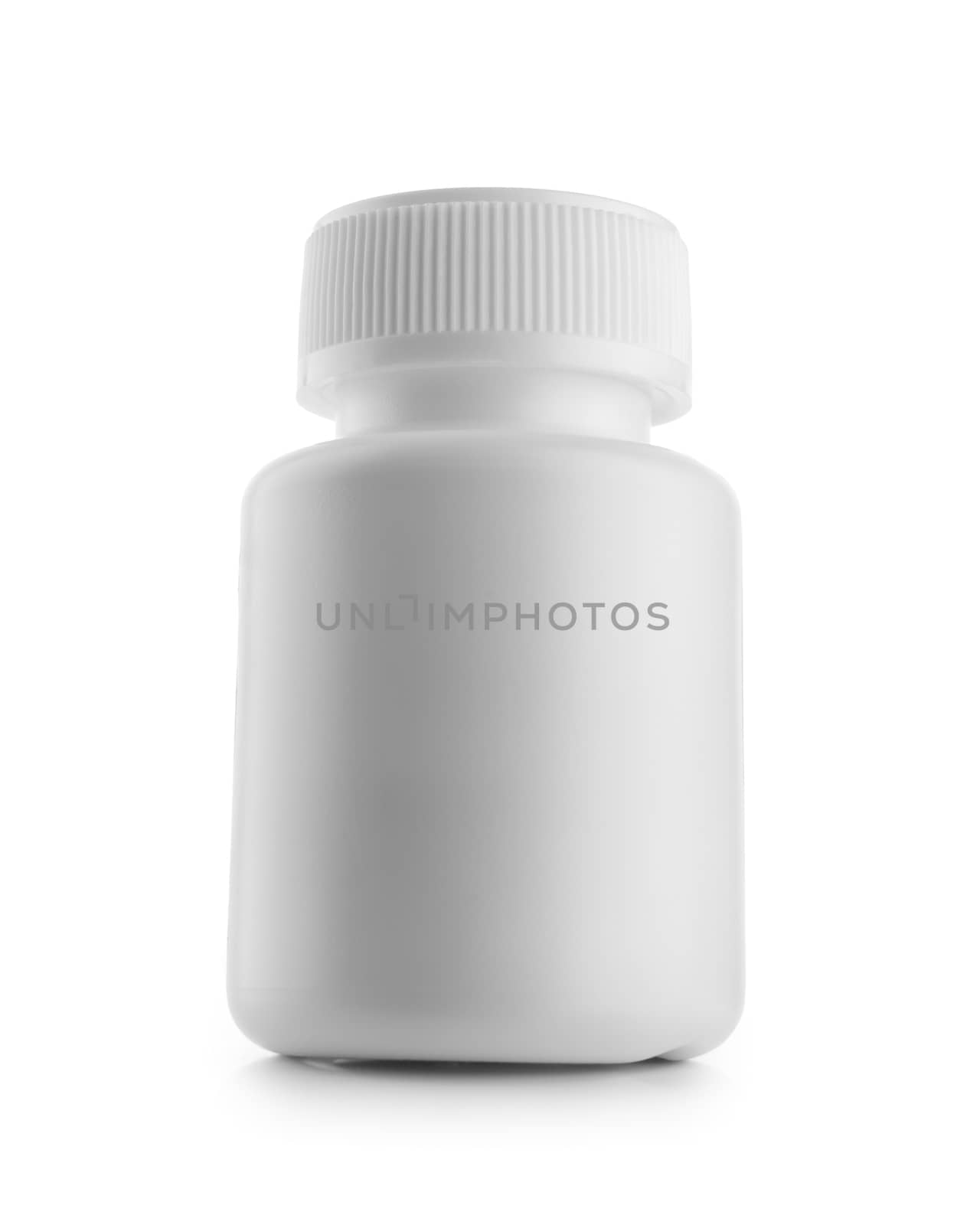 white medical bottle isolated