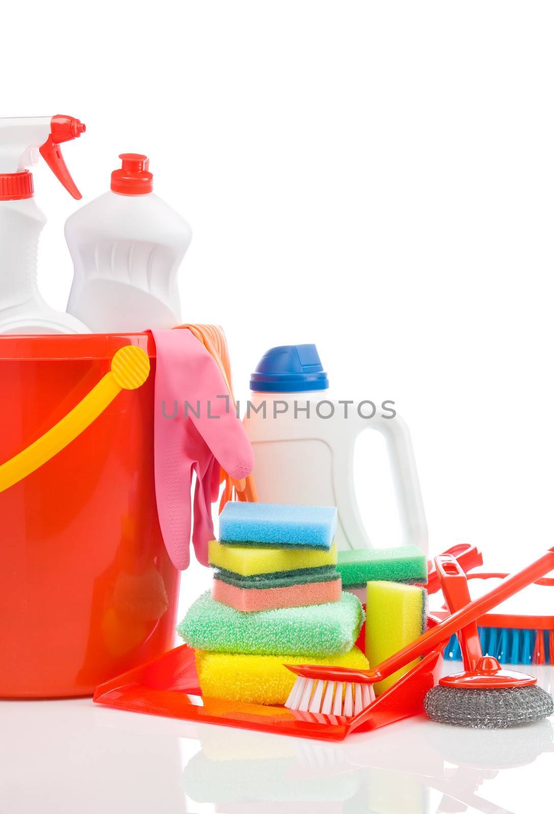 big set of cleaning items with copyspace by mihalec