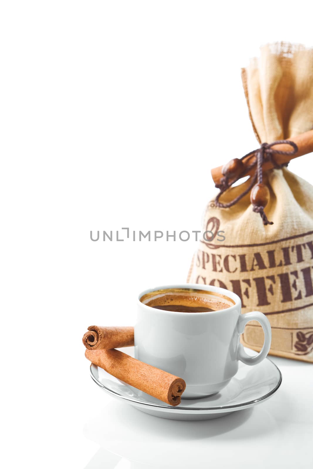 cup and sack of coffee
