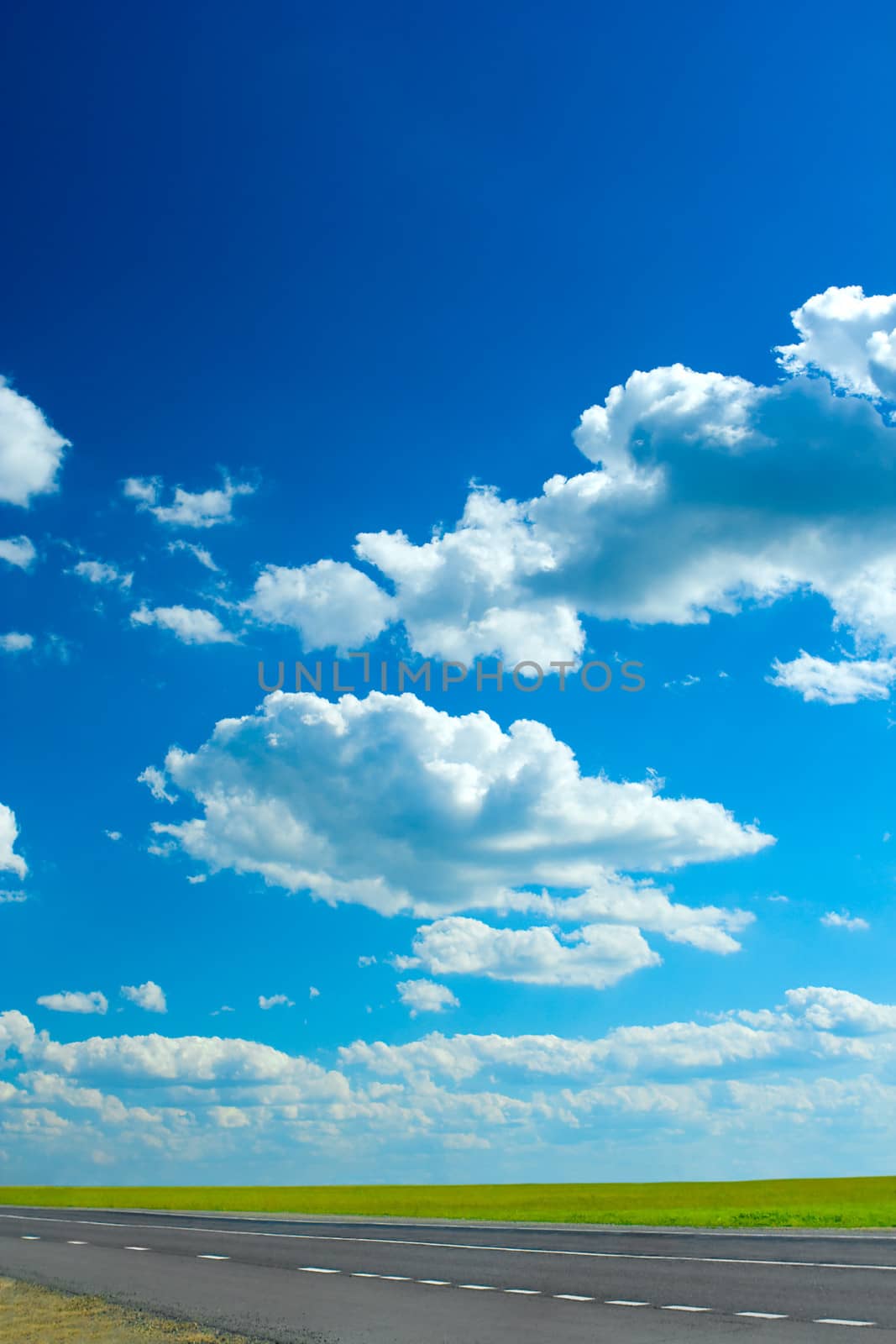 road and cloudy sky