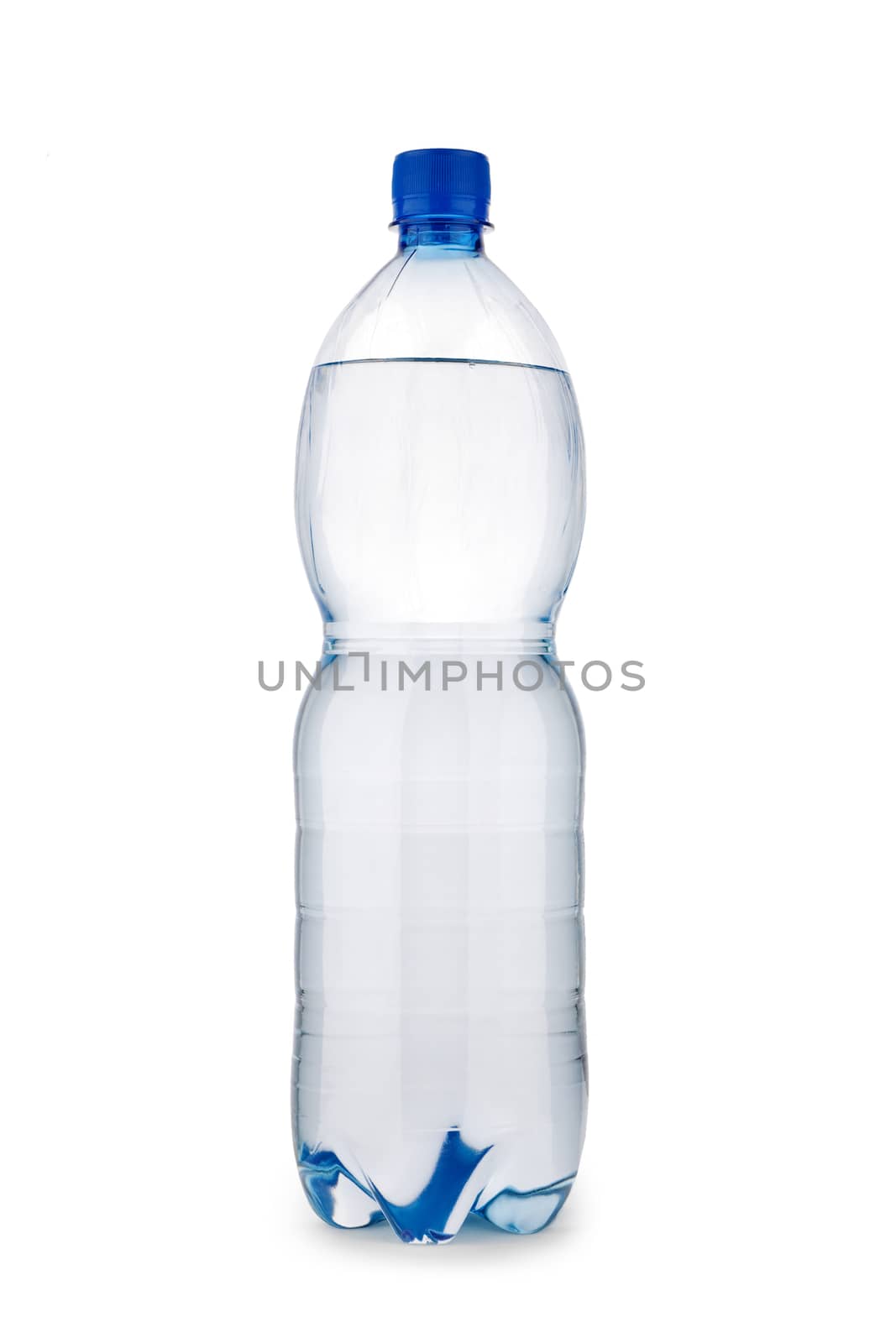 single blue bottle isolated