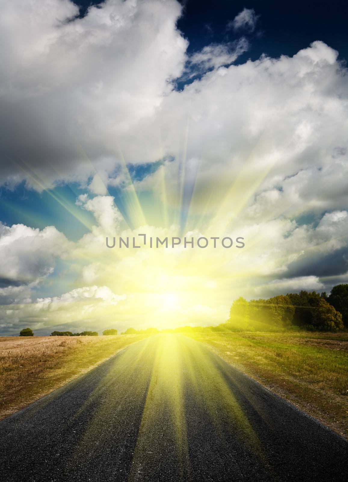 sunrise on a rural road