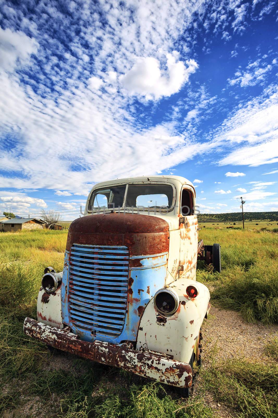 Old truck out in the meadow, USA