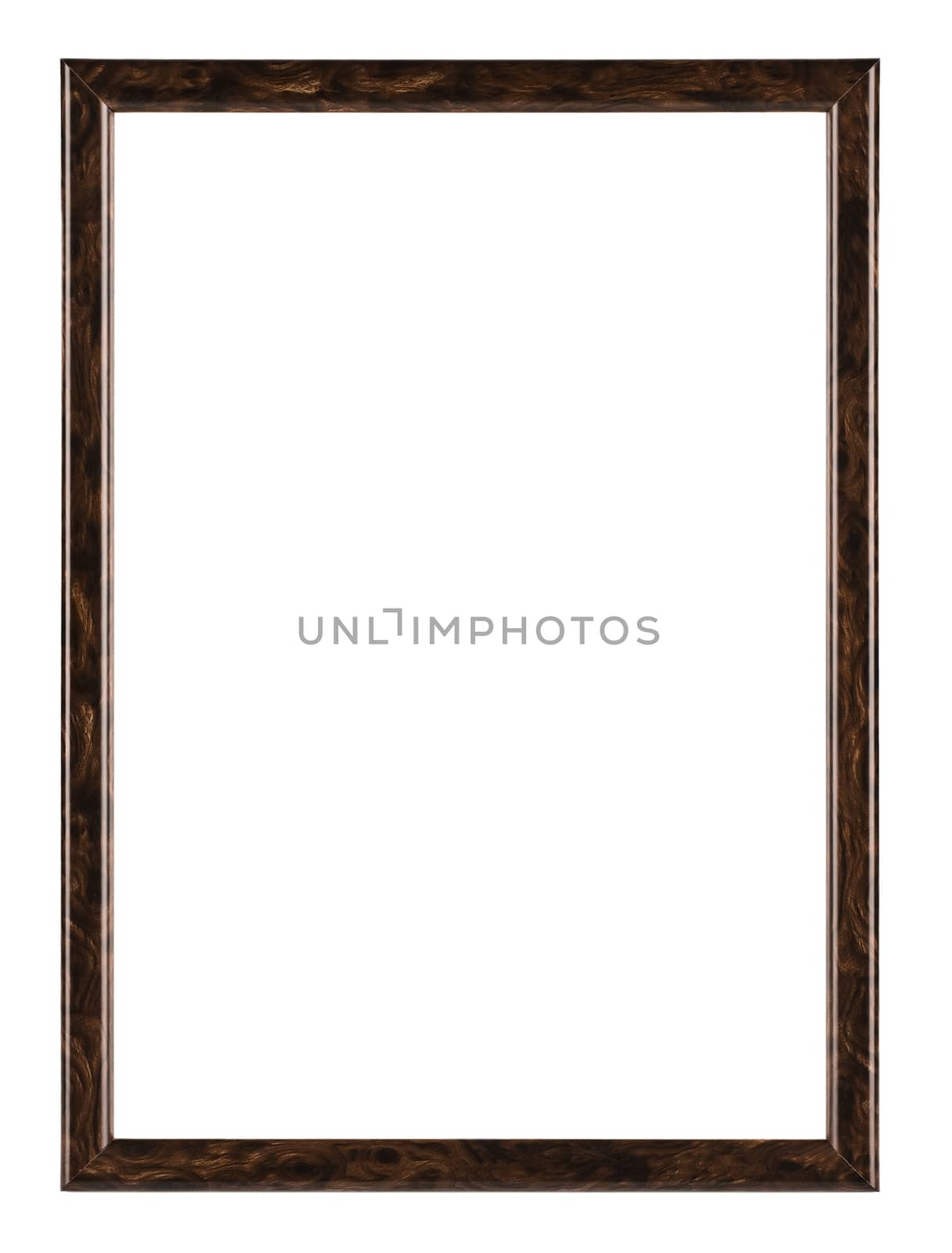 brown wooden frame isolated on white background