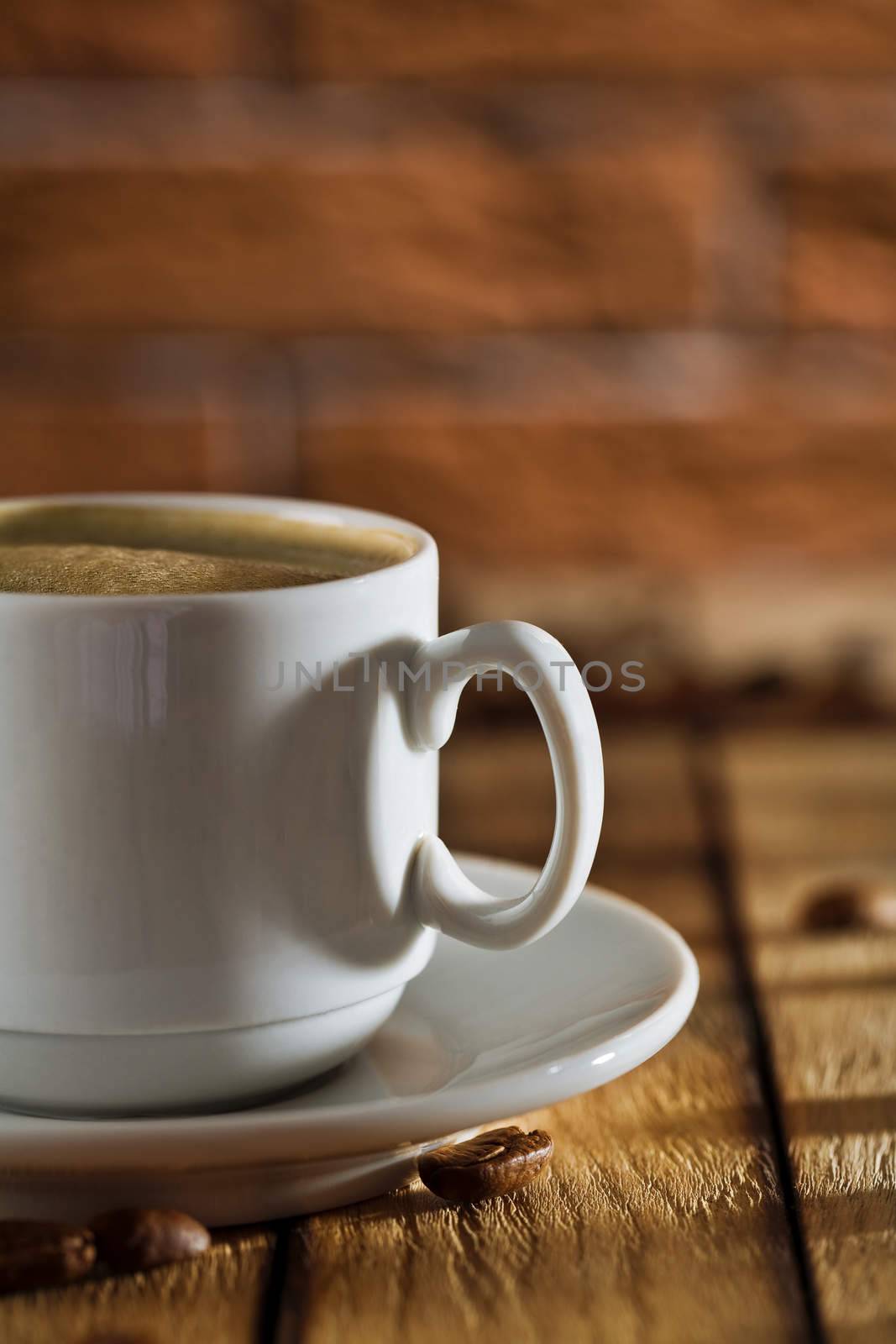 close-up cup with coffee