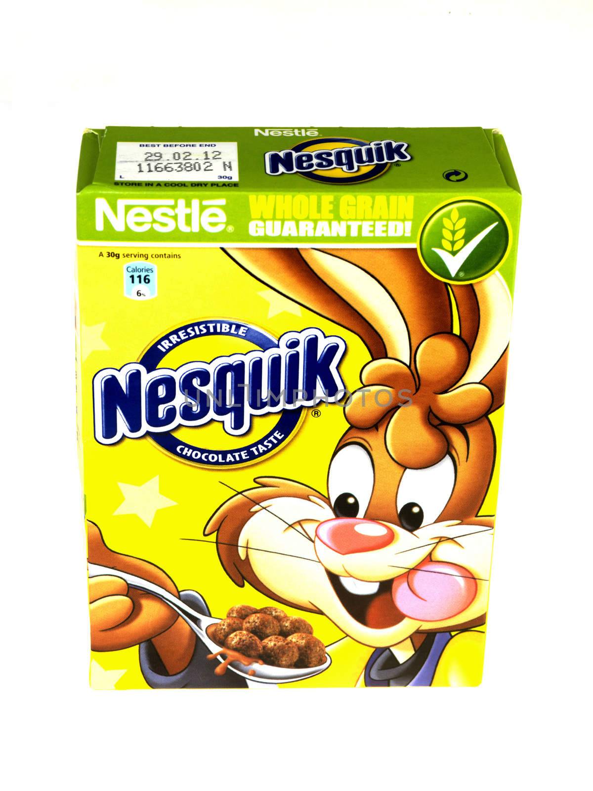 Box of Nesquik Breakfast Cereals