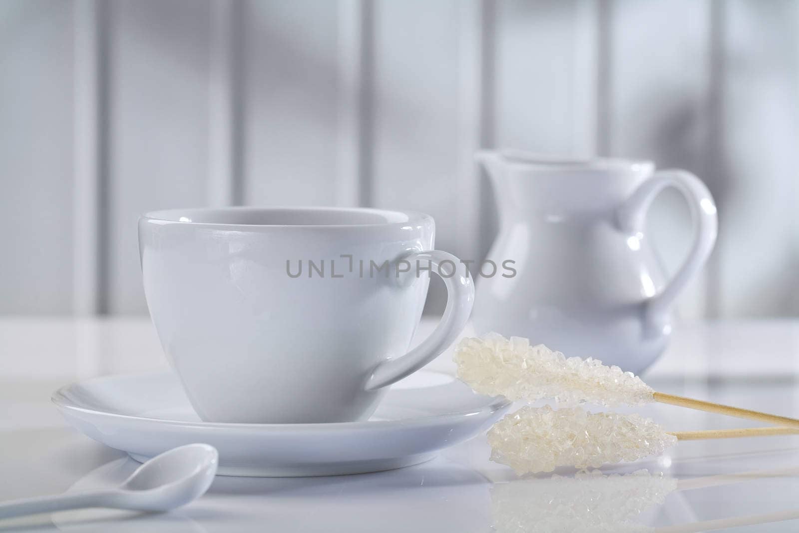 composition of white coffee accessories