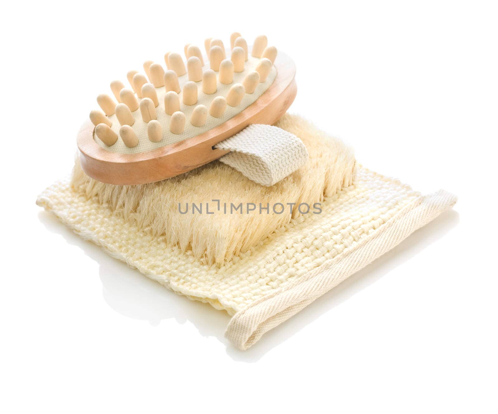 wooden massager with bast