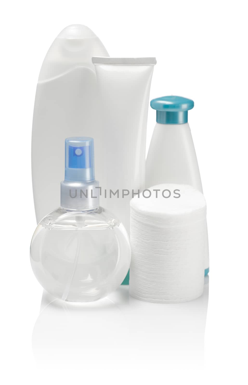 bottles and tubes for care isolated