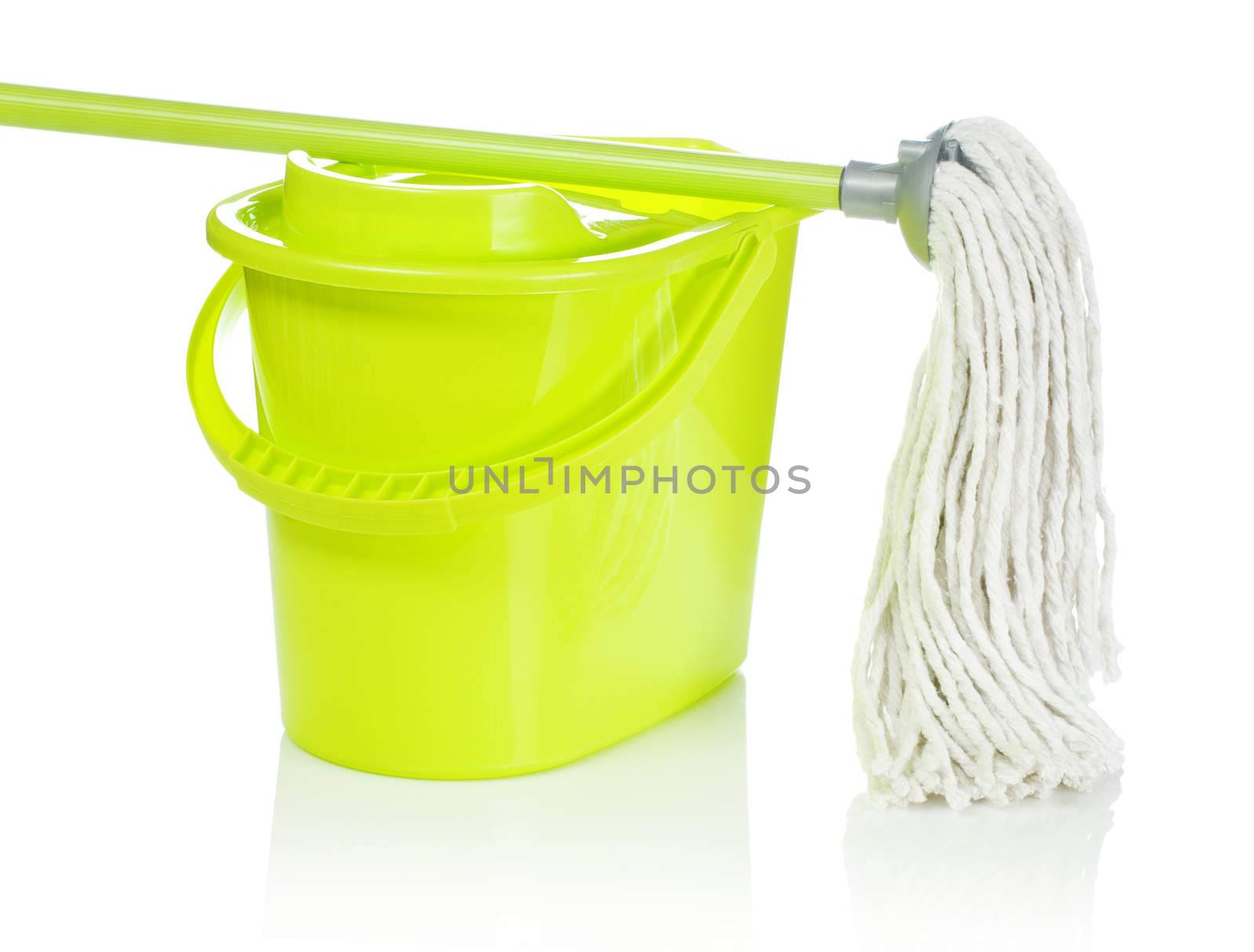 bucket with mop on it