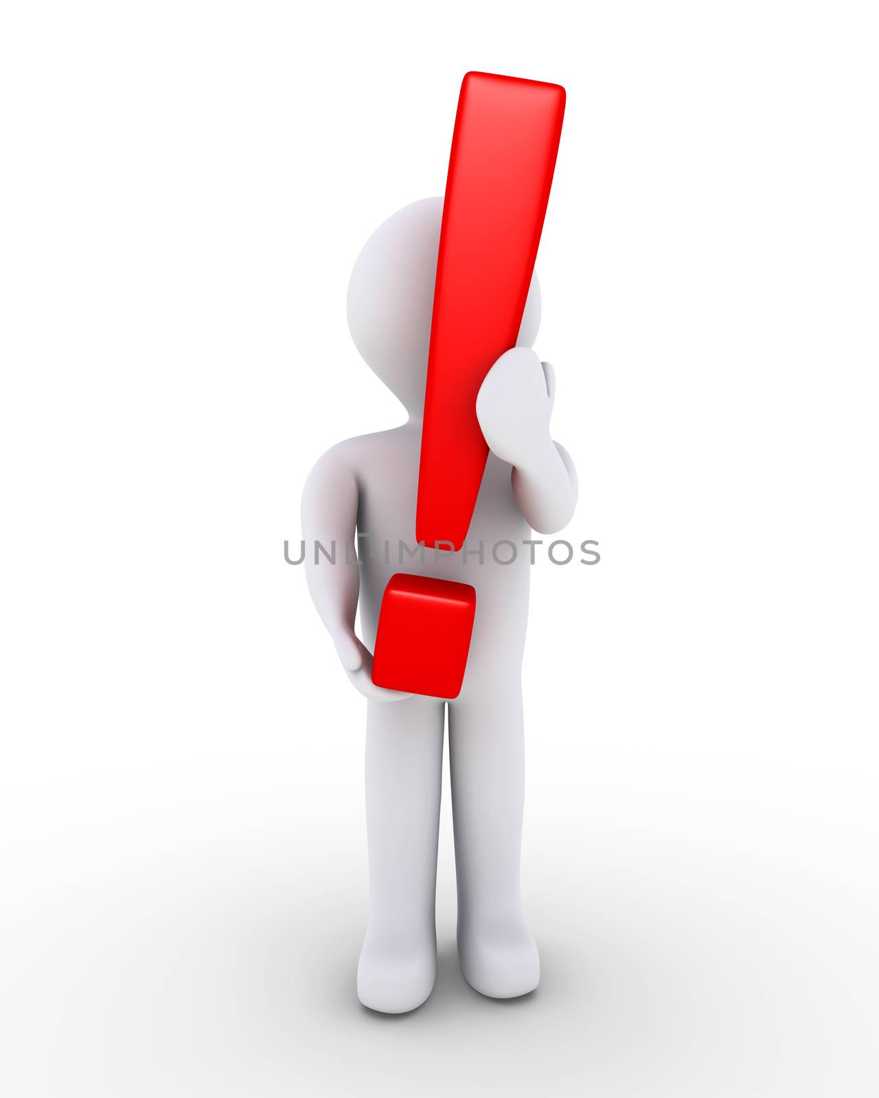 Person holding exclamation mark by 6kor3dos