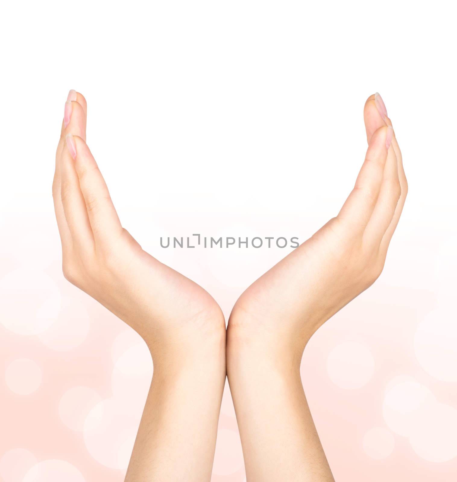 Woman hands as if holding something