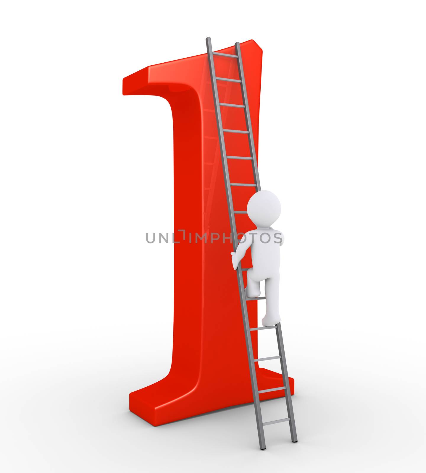 Person climbing to be on top of the number one by 6kor3dos