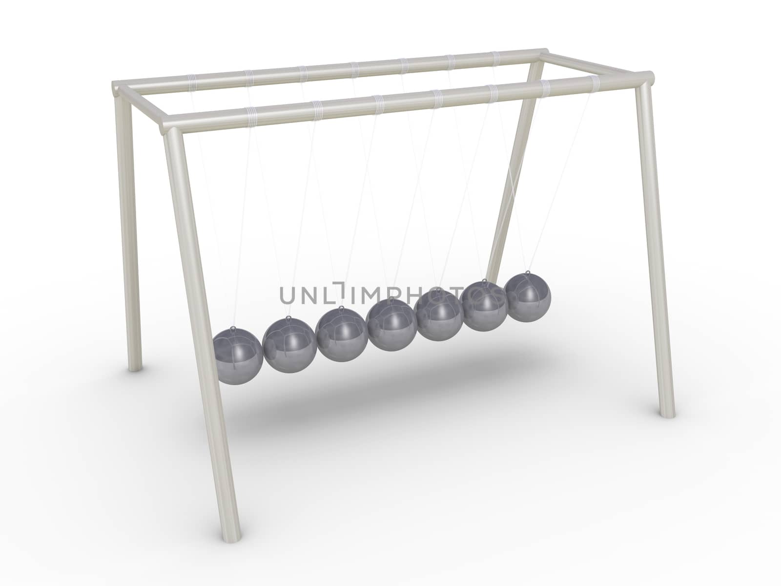 3d render of Newton's cradle standing still