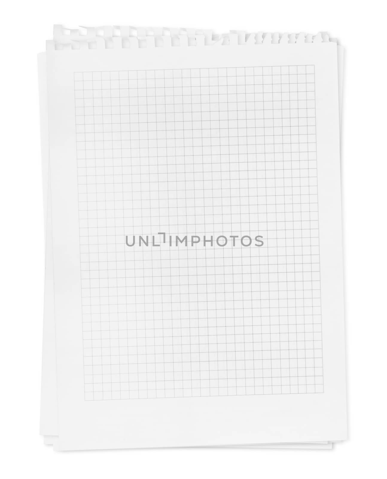 A page ripped off from the notebook isolated on white