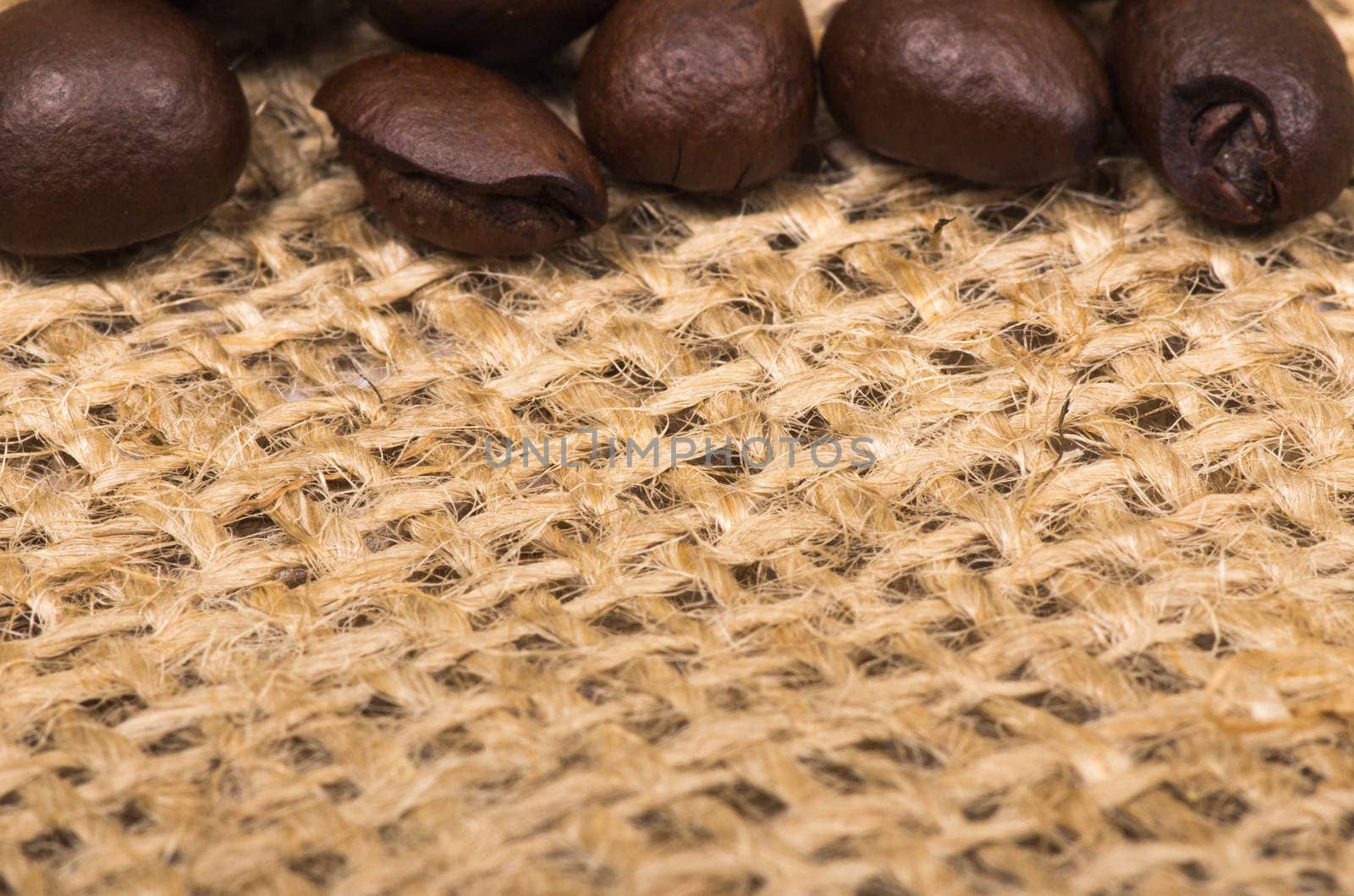 Coffee beans on sack(burlap)