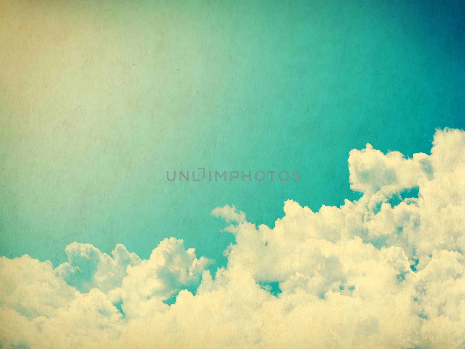Vintage background in the blue shade with clouds