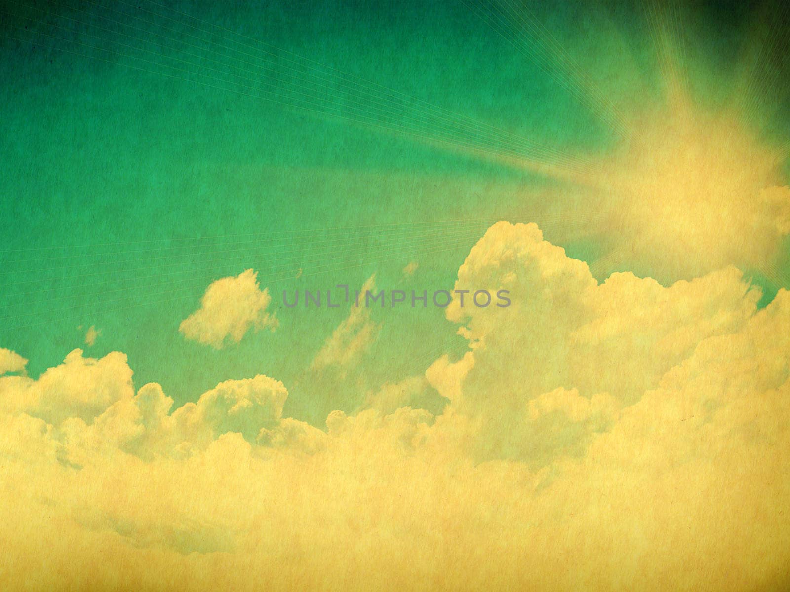 Vintage background in the blue shade with clouds