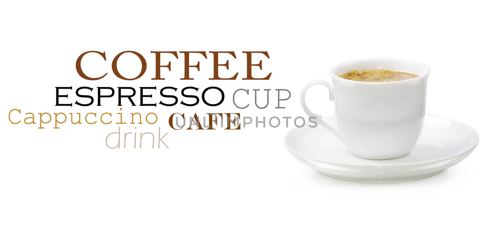 Coffee cup on white background