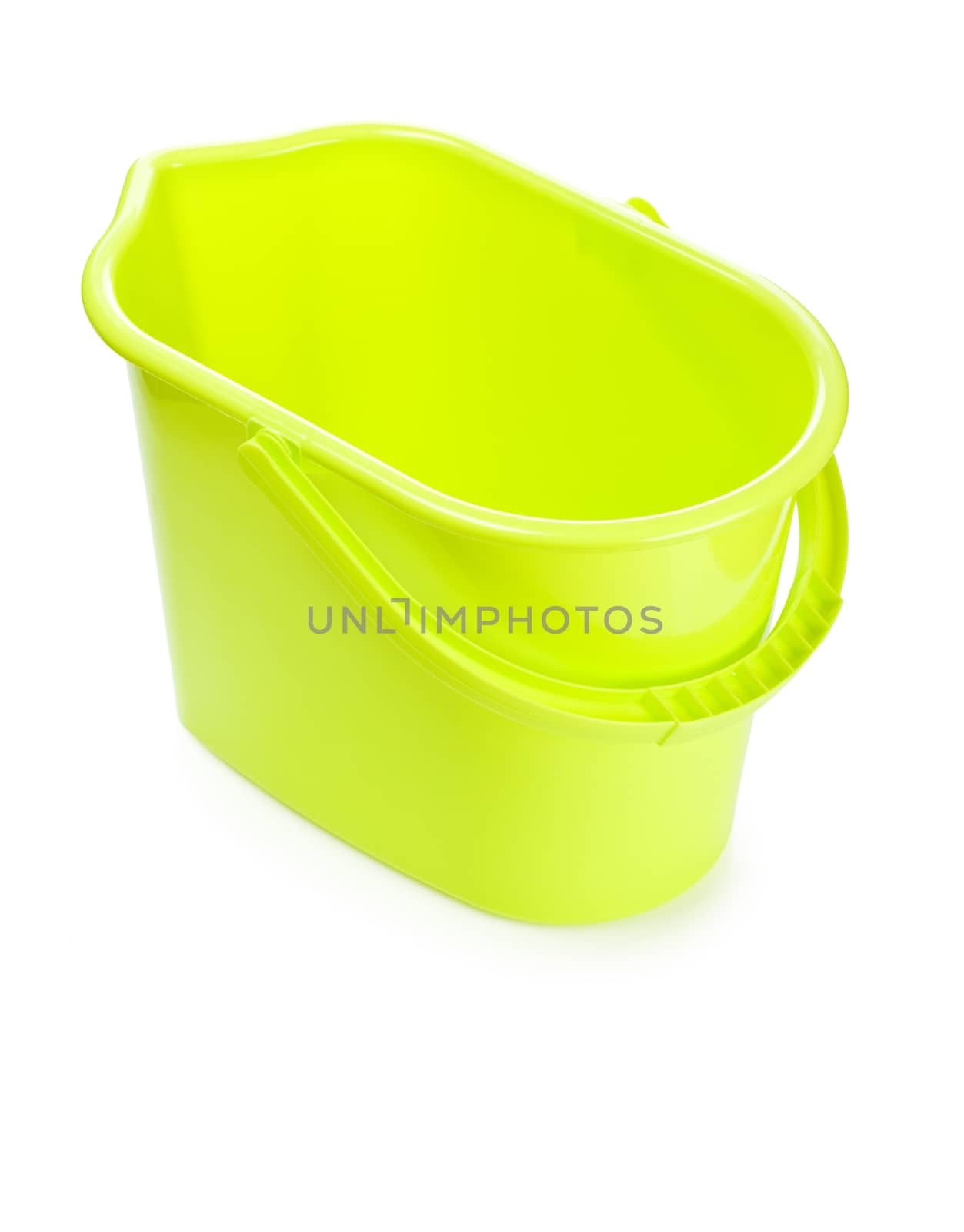 empty yellow isolated bucket