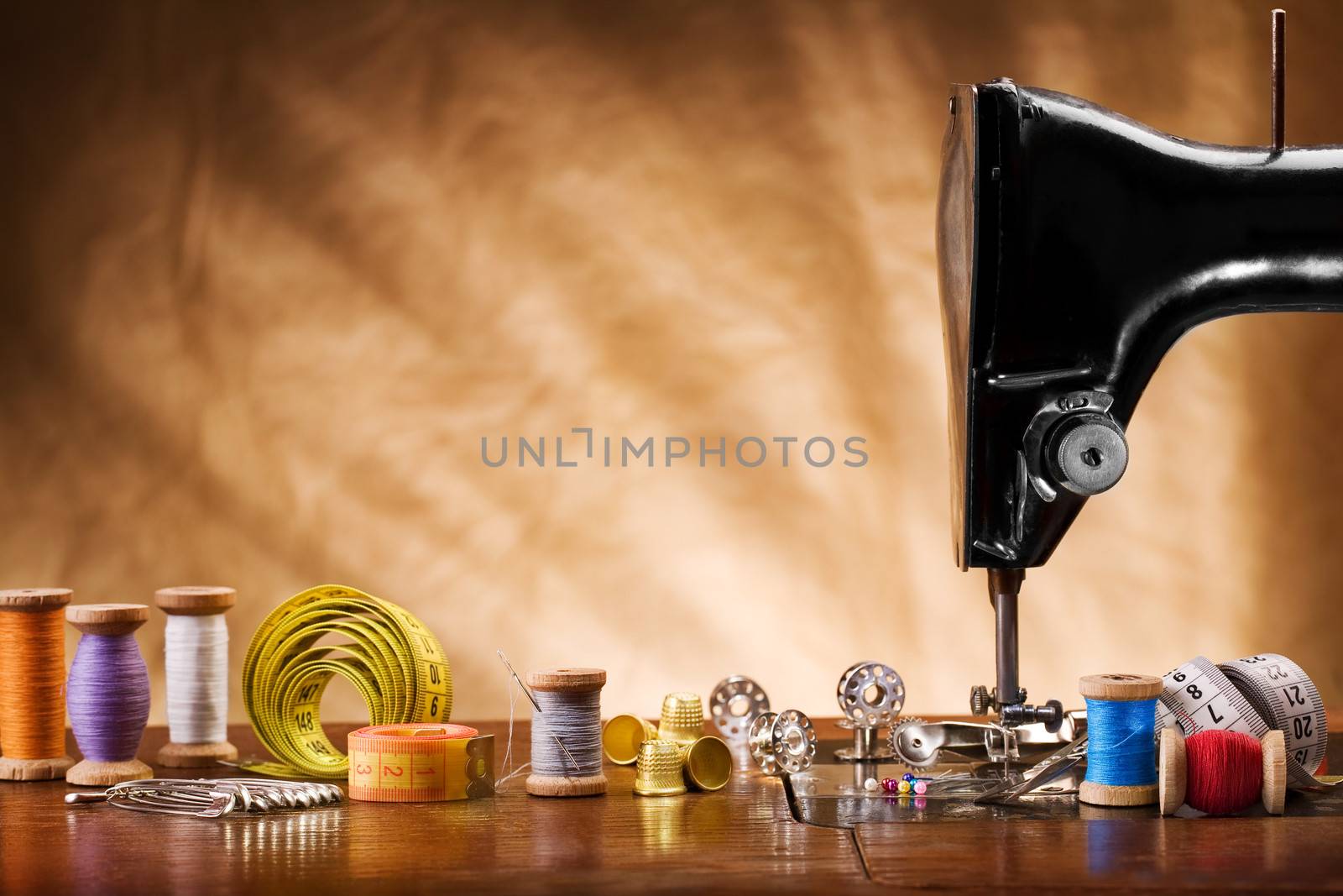 copy space image of sewing tools