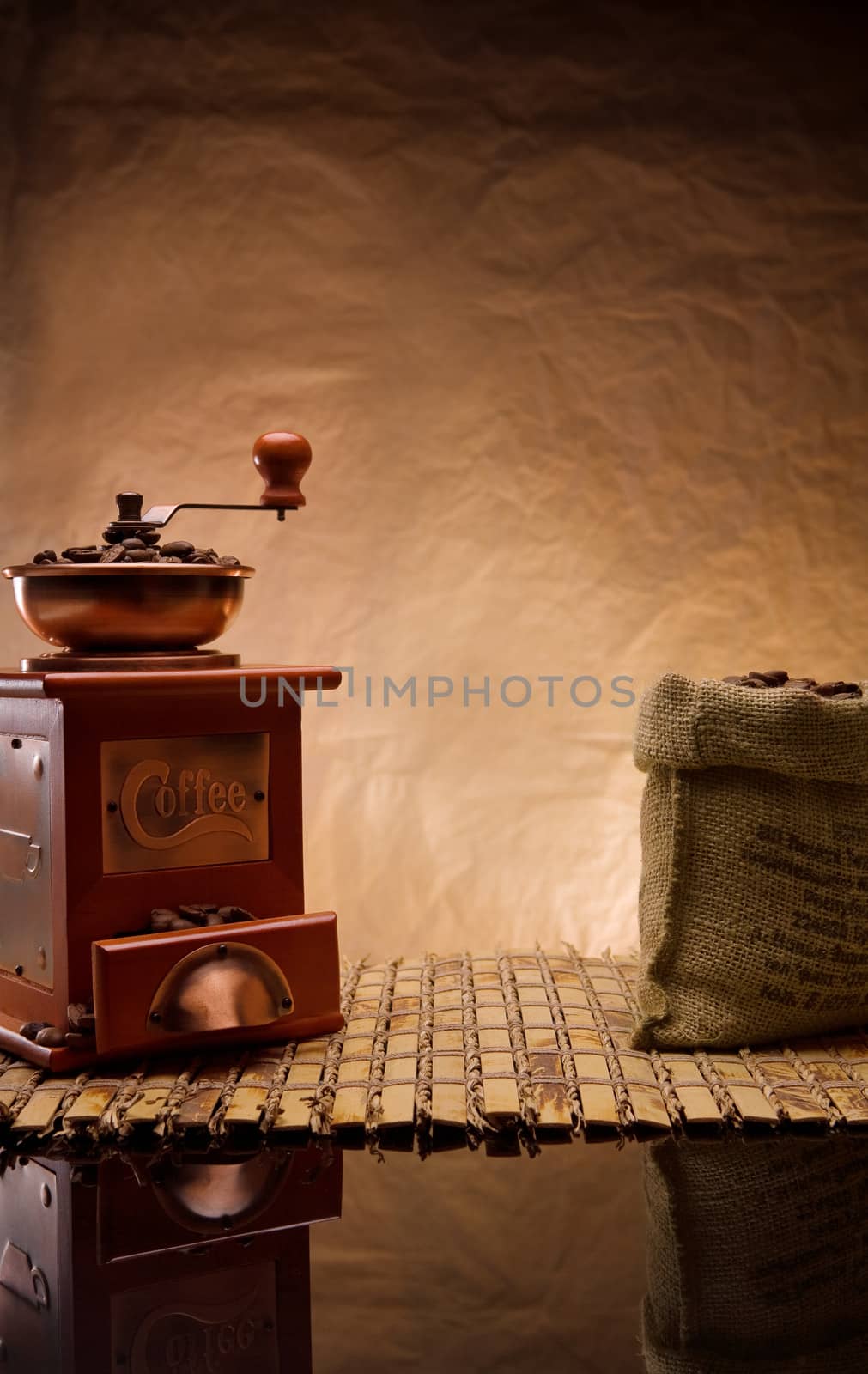 copyspace view on the coffee items