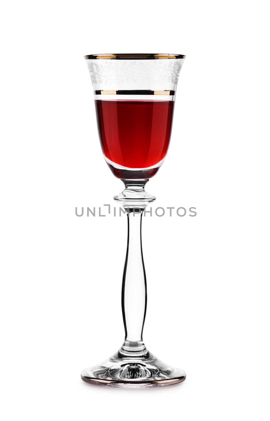 glass with red wine