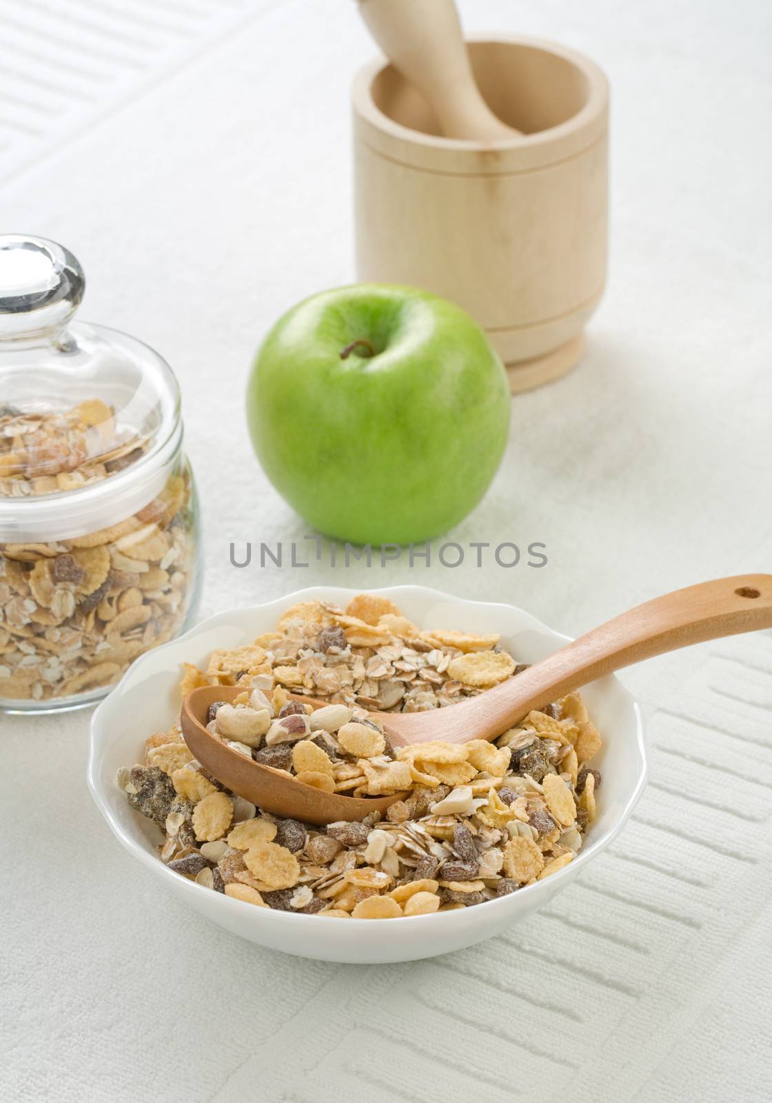 healthy food on white background