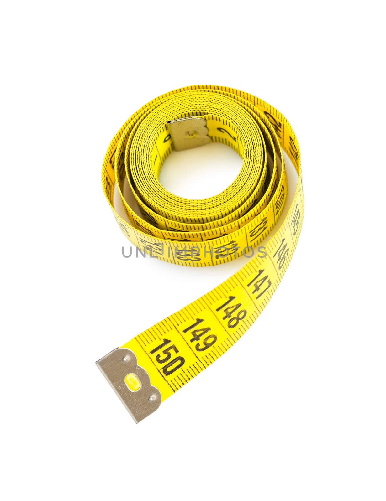 an yellow measure tape