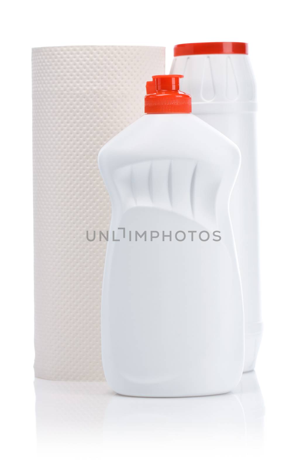 bottles and towel
